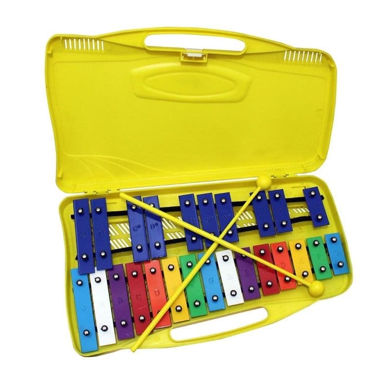 Metalofono 25 Tonos Amarillo Aluminio All25S + Baqueta Adici
