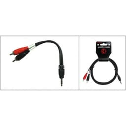 Cable Y Miniplug-2Rca 0.3M Ye-364-0.3M Negro