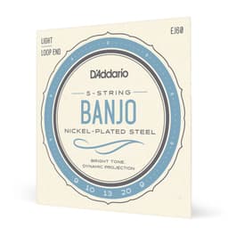 Set de cuerdas Banjo Nickel Wnd 9-20 EJ60 Lite Daddario Plateado Metalico