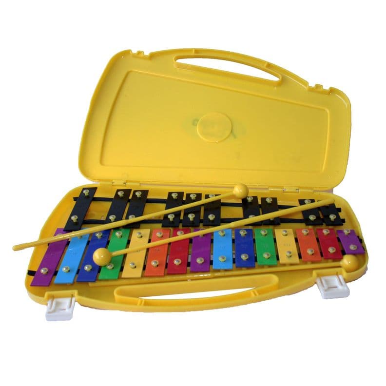 Metalofono Cromatico De 25 Tonos All25Sd + Baqueta Adicional Amarillo