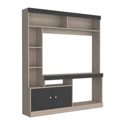Estante Tv 65" 180,6X180X30,3 Cm Cafe Beige Y Negro Cafe Claro