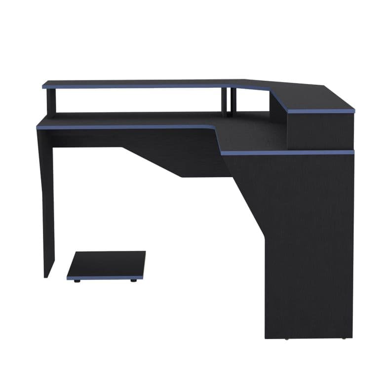 ESCRITORIO GAMER EN L 88,5X127,9X127,9 CM FM-046N NEGRO Y AZUL