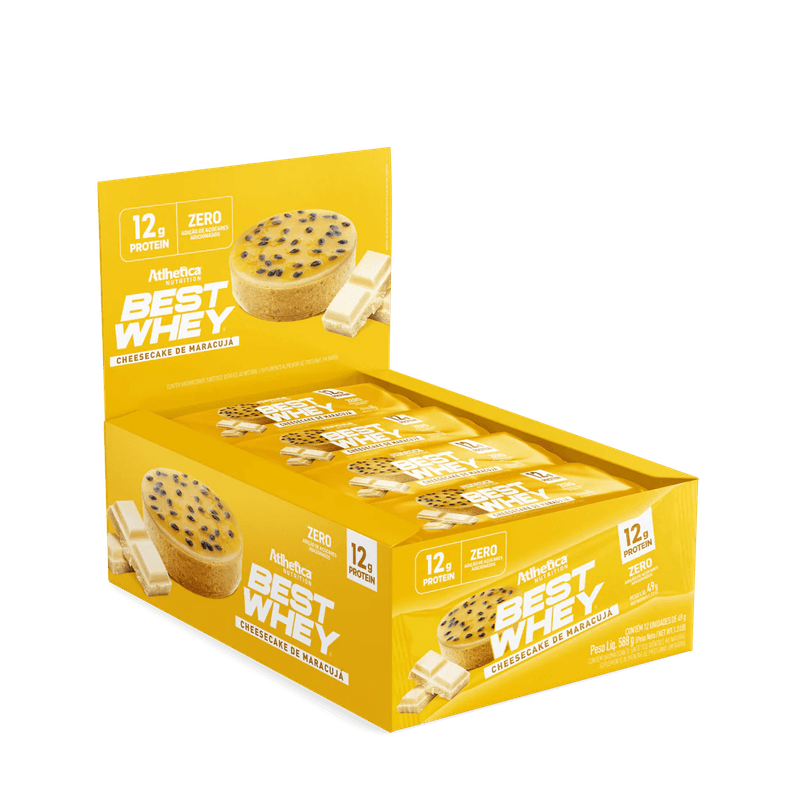 Barra de proteina Atlhetica Nutrition - Cheesecake de Maracuya 12gr (12 unidades)
