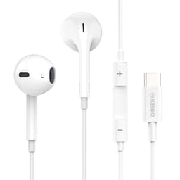 Audifonos Con Cable Y Microfono Kbod Ear20 Para IP y Tipo C Blanco/Blanco