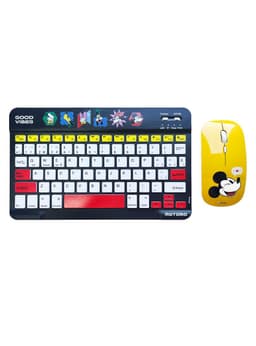 Combo Teclado, Mouse Inalambrico Recargable Bluetooth Disney Negro