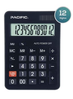 Calculadora Electronica 12 Digit Pantalla LCD PAC01155 Negro