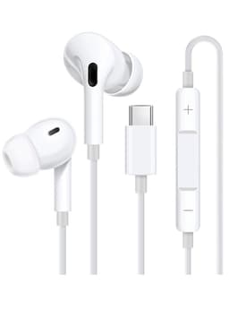 Audifono Con Cable USB-C Manos Libre Control Volumen Blanco