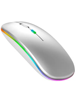 Mouse Inalambrico RGB Dual USB-Bluetooth Recargable Blanco