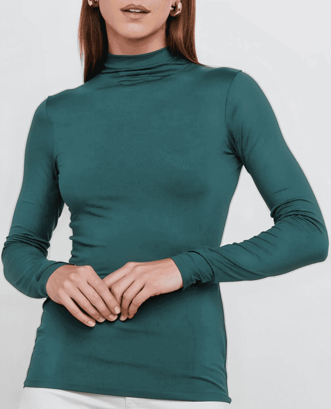 Top Beatle Mujer Liso Manga Larga ACOCO Verde M