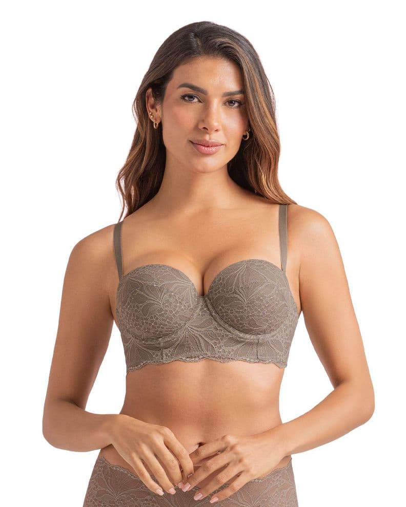 Sosten en Encaje con Realce Incorporado 71330 Gris 36B