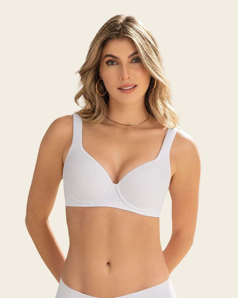 Sosten de buen cubrimiento, breteles acolchados 091179 Blanco 36C