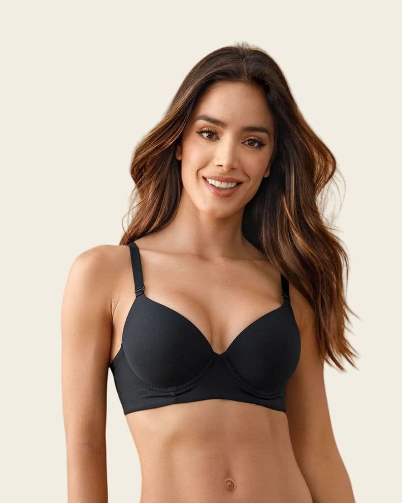 Sosten de Realce Alto Copa Lisa 71332 Negro 38B