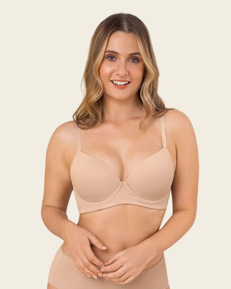 Sosten de Realce Suave Buen Cubrimiento en Espalda 71321 Beige 36B