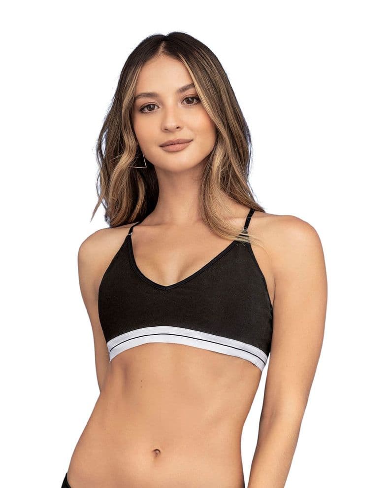 Top en Algodon Ultracomodo con Breteles graduables 091082 Negro M