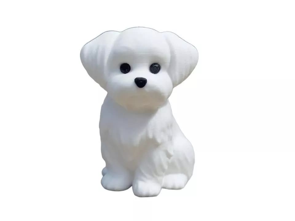 Figura Decorativa - Perro Maltes miniatura