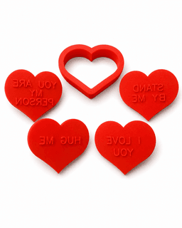 Cortador y Sellos Galletas amor - San Valentin (pack 4 un)