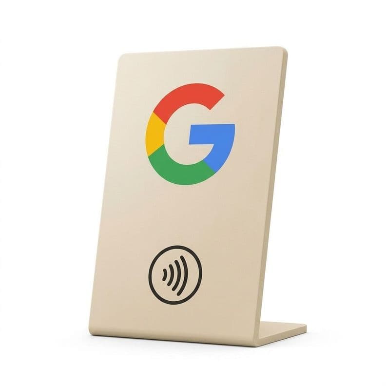Expositor NFC para rese as Google para Pymes y Locales Beige