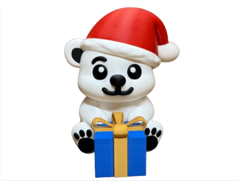 Figura navidena- Oso de Navidad con Regalo