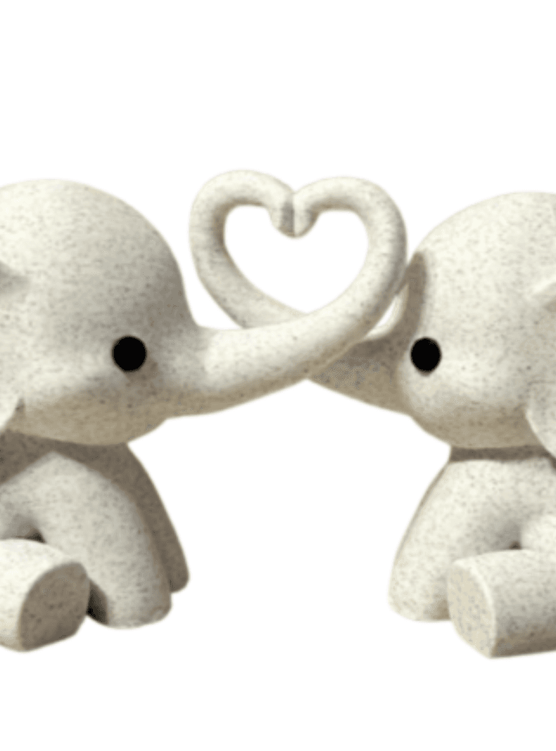 Escultura Decorativa Prints Patro - Elefantes Corazon
