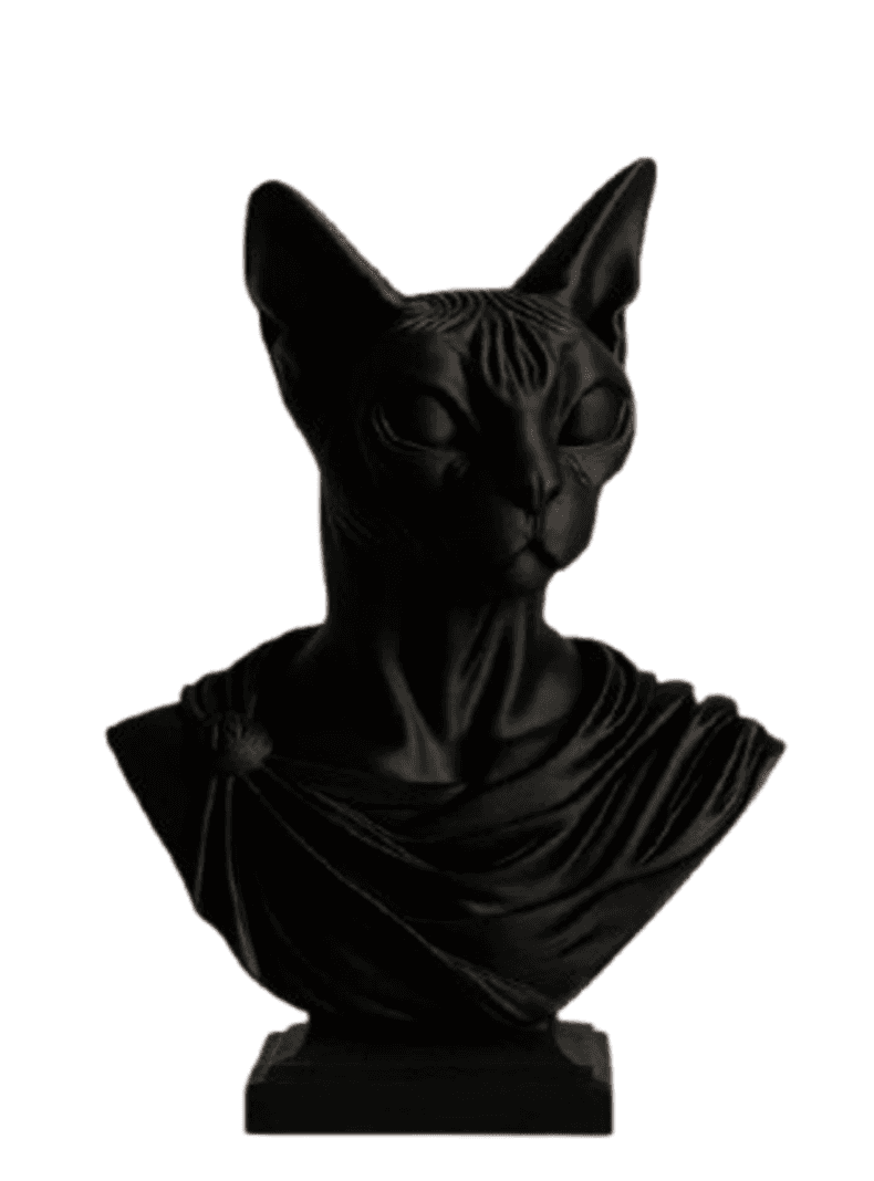 Figura Decoracion- Estatua Esfinge Gato Griego