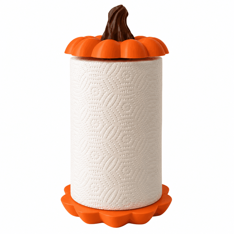 Porta Toalla de Papel Calabaza Halloween 3D Decorativo Cocina Naranjo