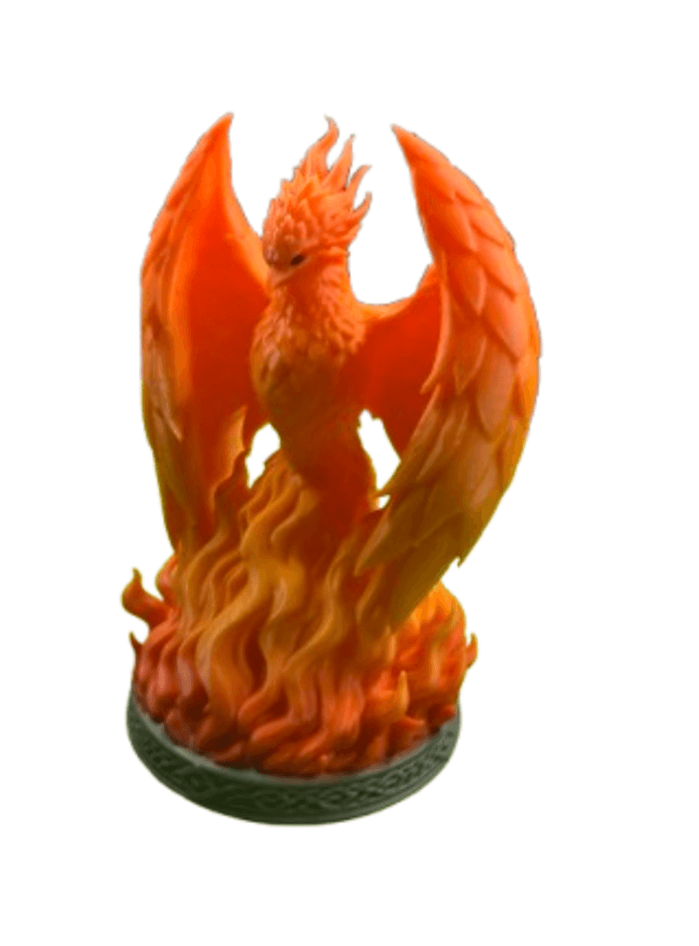 Figura Decorativa Prints Patro- Ave Fenix en Llamas Naranjo