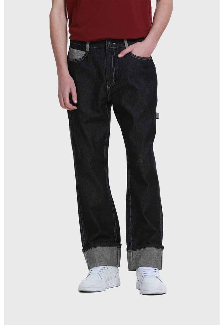 Jeans Hombre Contraste Negro 48