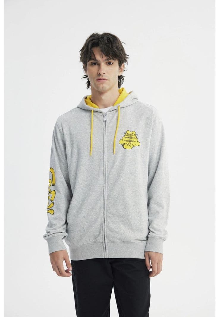 Poleron Regular Hombre Gris Melange L