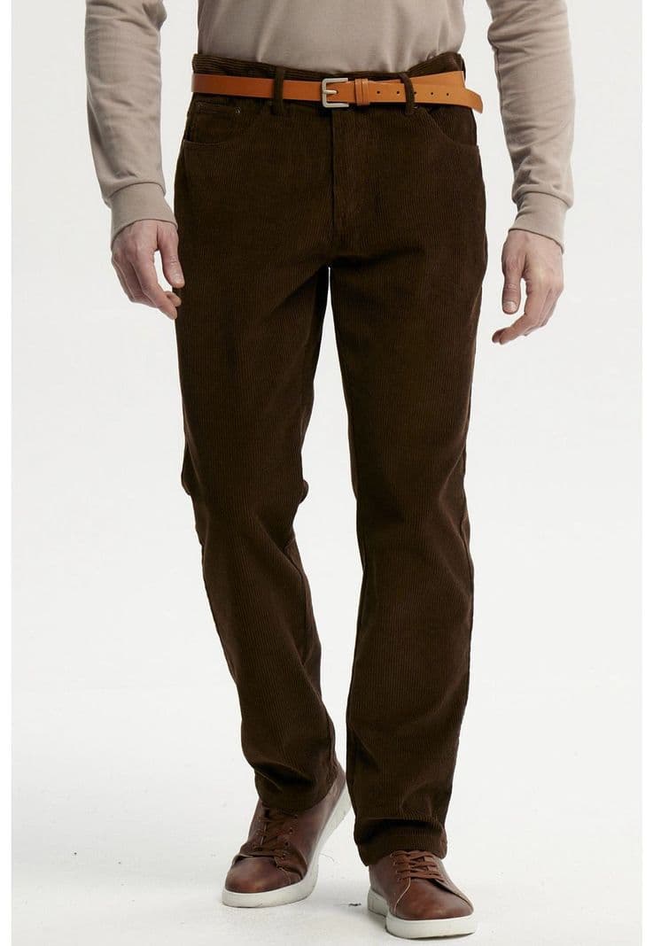 Pantalon Hombre Cotele Cafe Oscuro 46