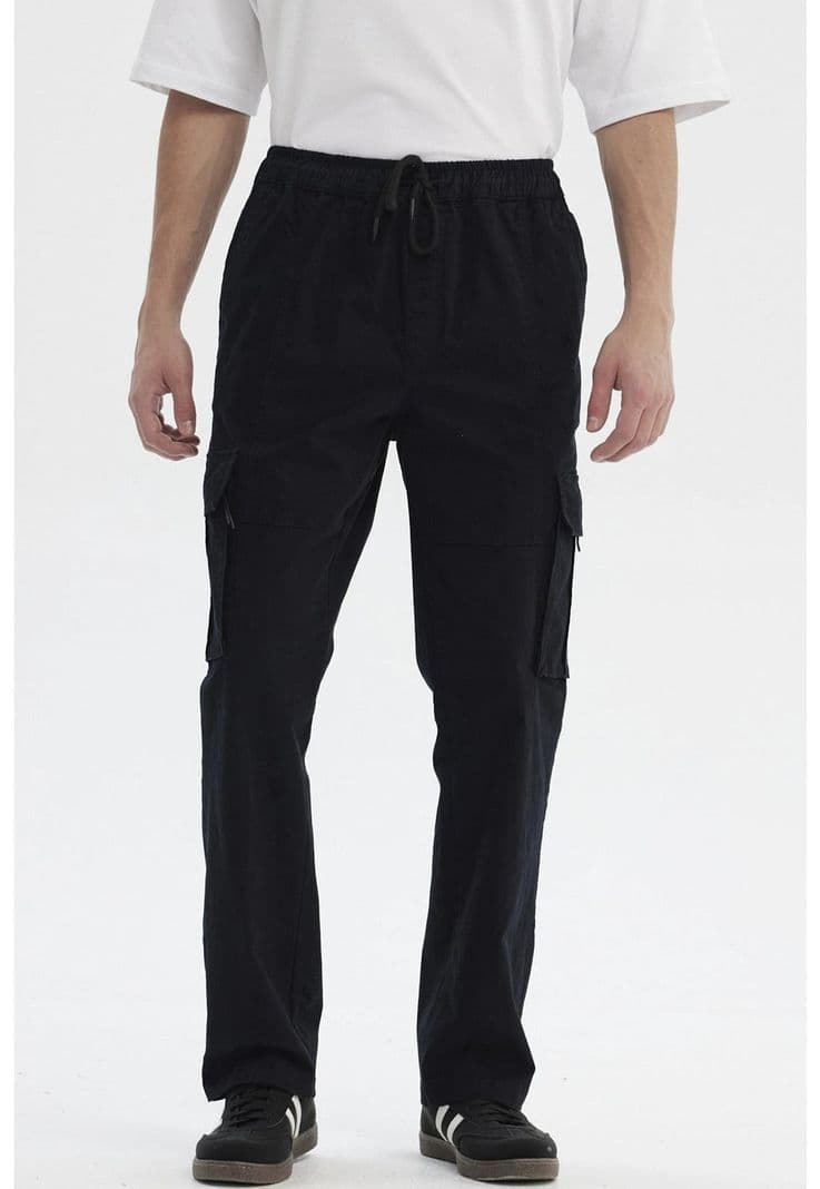 Pantalon Hombre Juvenil Calce Recto Negro - V L