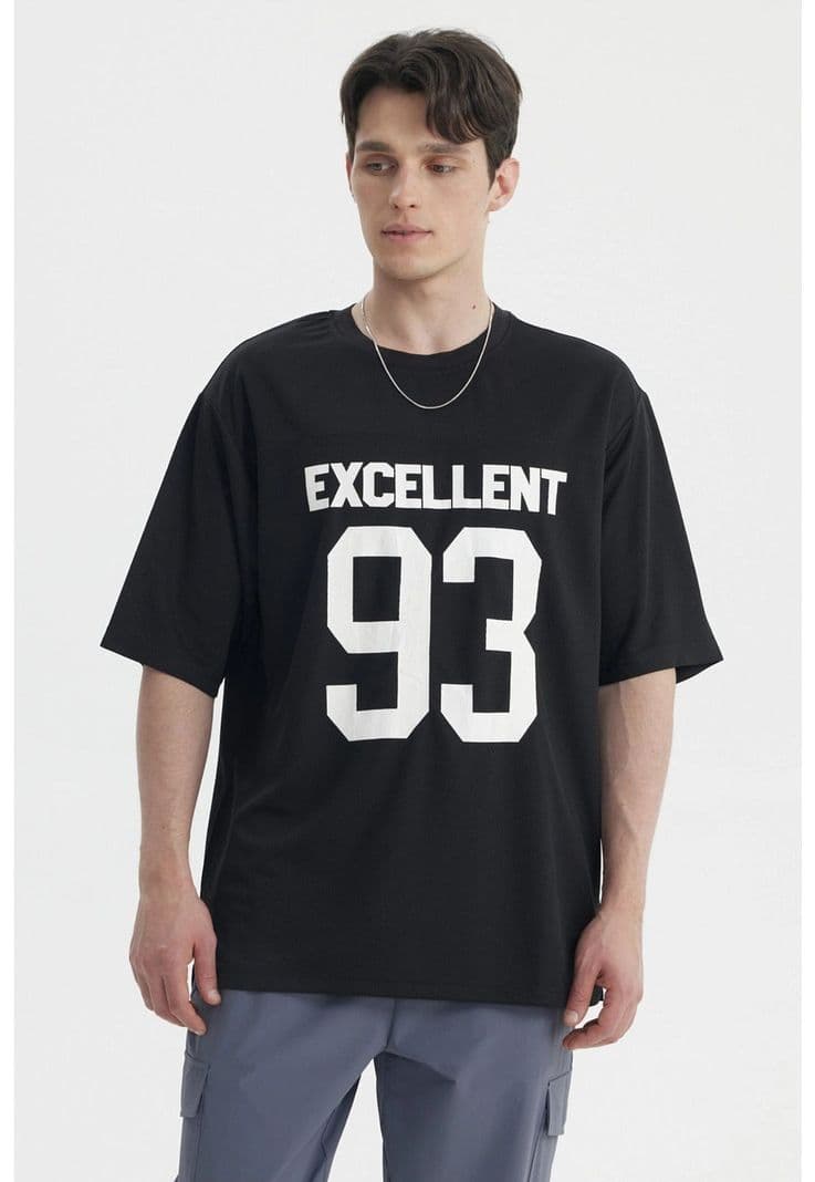 Polera Hombre Oversize Negro- lll S