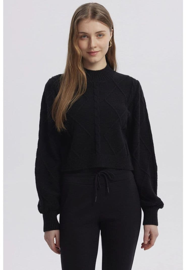 Sweater Mujer Liso Negro - ll S