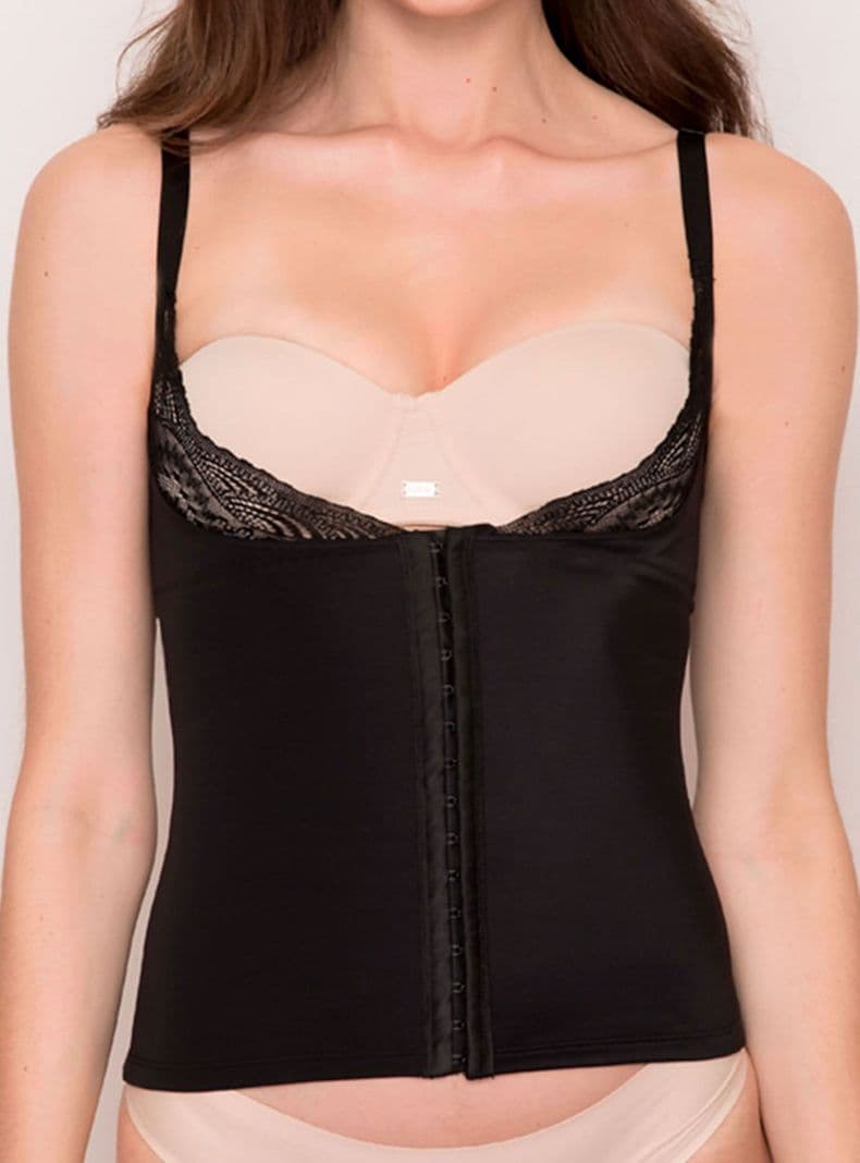 Faja Corset con Breteles Microfibra Negro XL