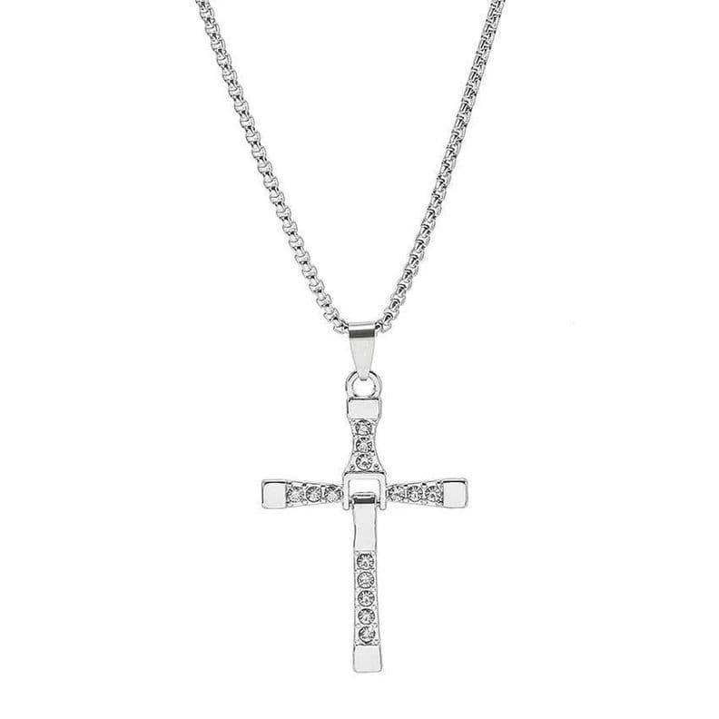 Collar Cruz de Dominic Toretto Acero 50x30mm Gris