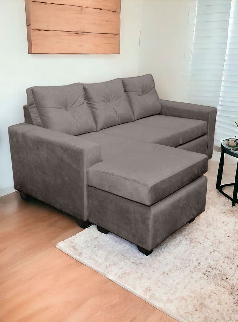 Seccional Azalea Intercambiable Felpa Gris
