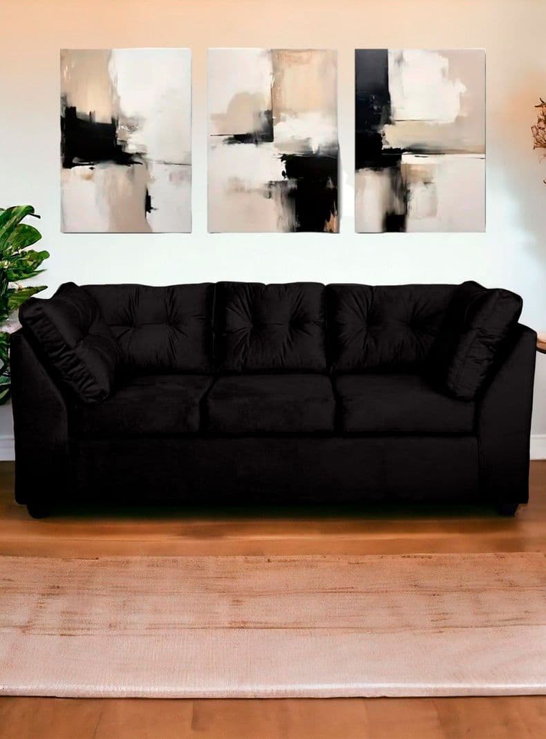 Sofa Bonsai Felpa Negro