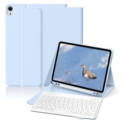 Funda Teclado Espanol Para iPad 10 (10.9) Con Ranura Lapiz Celeste