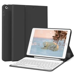 Funda Con Teclado Para iPad 7 y 8 (10.2) Con Ranura Lapiz Negro