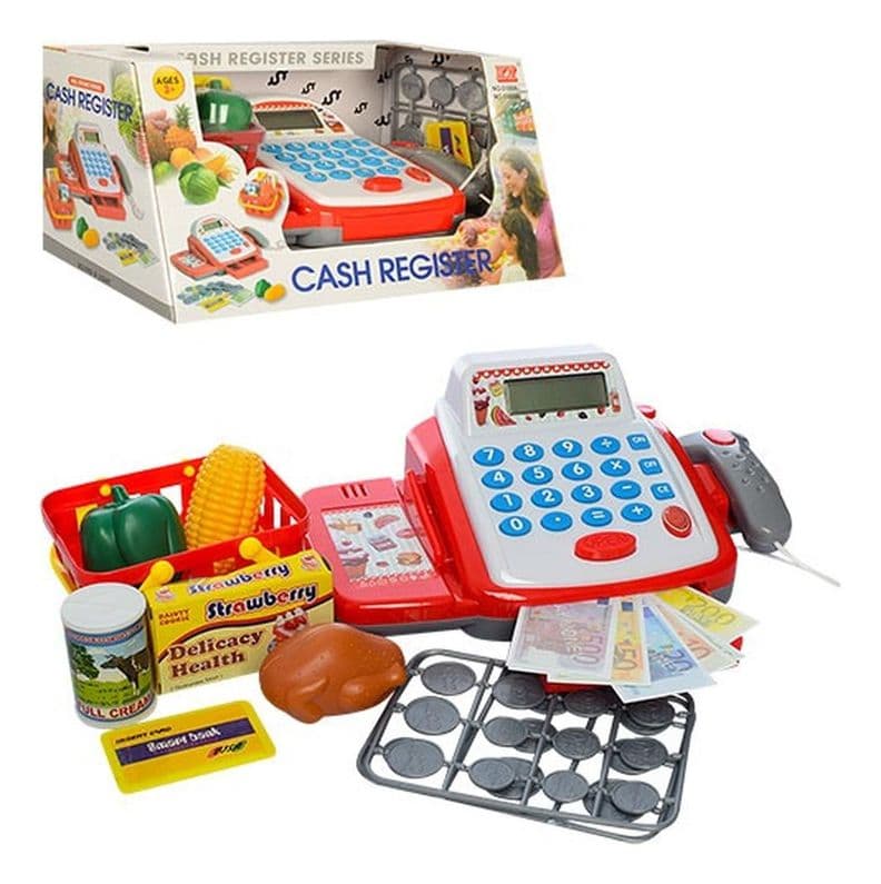 Juguete Didactico Caja Registradora Supermercado Ninos Rojo