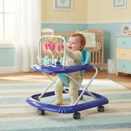 Andador Plegable Infantl Con Musica Bebes Portable Unisex Azul