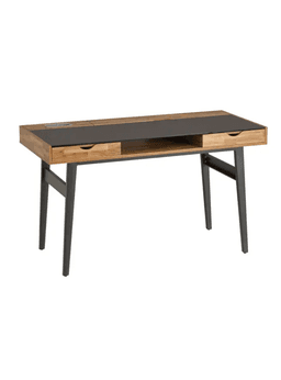 Escritorio 2 Cajones Effektiv roble negro 76x130x60 cm M Design Cafe