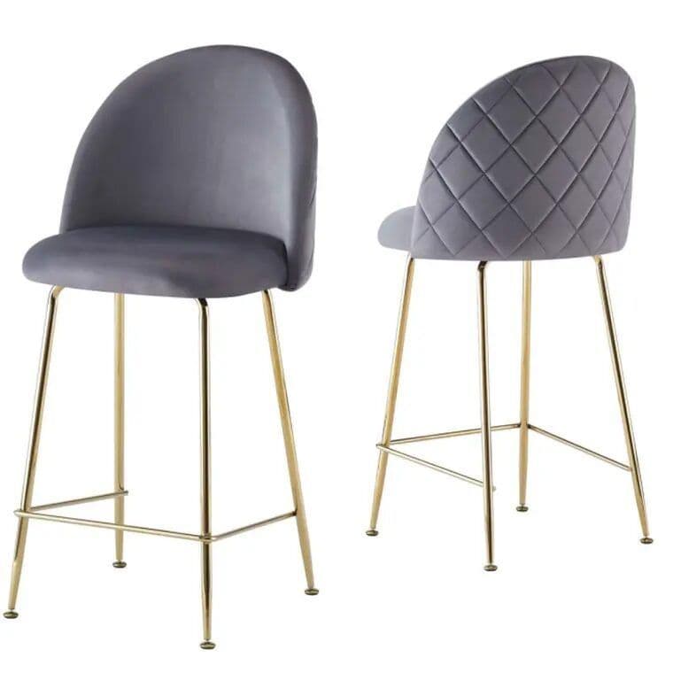 Taburetes Alicia velvet gold Premium Gris No requiere variantes por talla