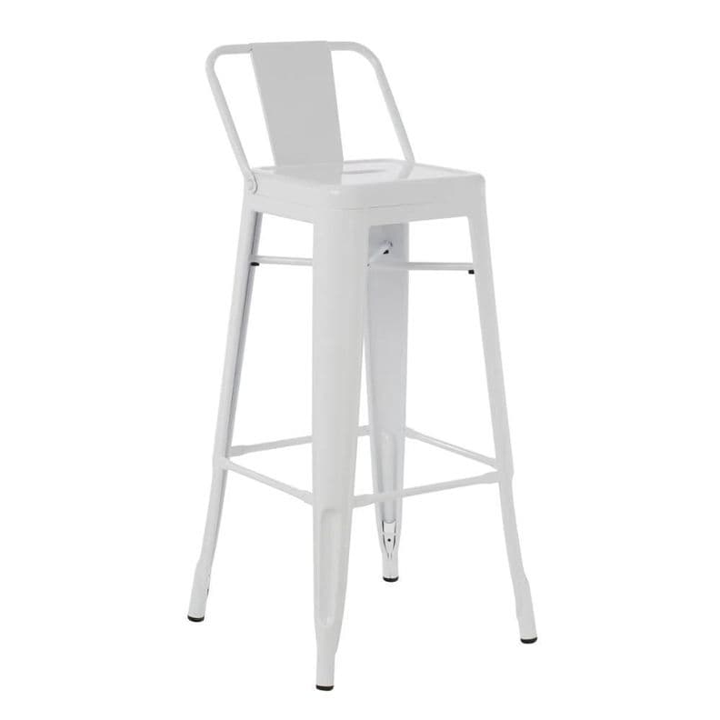 Taburete Tolix Alto Acero Con Respaldo Blanco No requiere variantes por talla