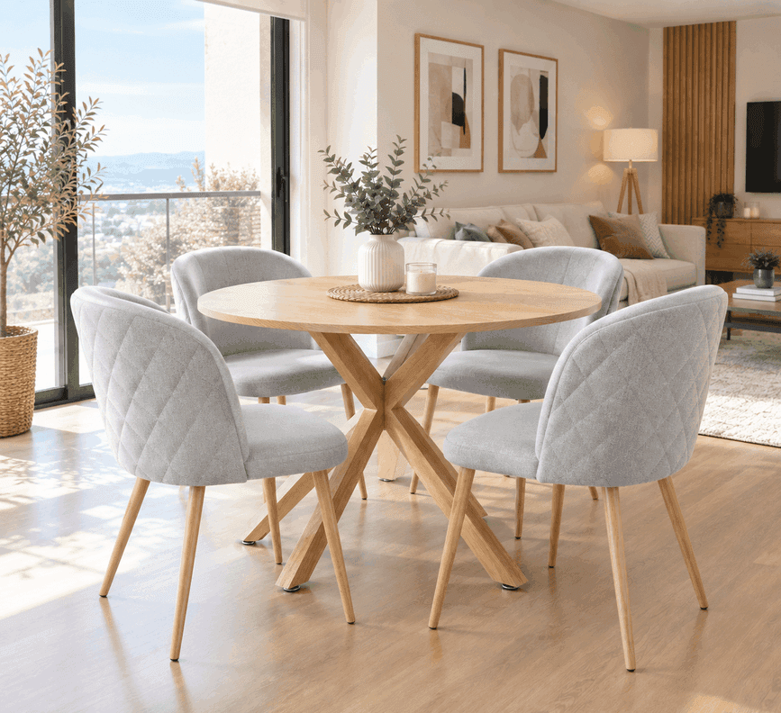 Comedor elite Arco nordem velvet wood - 100cm Gris No requiere variantes por talla