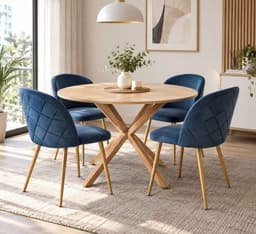 Comedor elite Arco nordem velvet wood - 100cm Azul No requiere variantes por talla