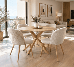 Comedor elite Arco nordem velvet wood - 120cm Beige No requiere variantes por talla