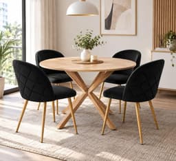 Comedor elite Arco nordem velvet wood - 120cm Negro No requiere variantes por talla