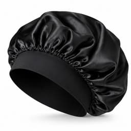 Gorro de Satin para Dormir Cabello Rizado Antifrizz Negro