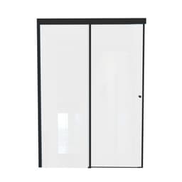 Mampara Corredera Hera 110x185 cm Negro Mate Ajustable 3 cm Transparente