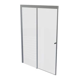 Mampara Corredera 130x185 cm Ajustable 3 cm Cromado Transparente